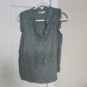 LOFT Sage Green Sleeveless Blouse